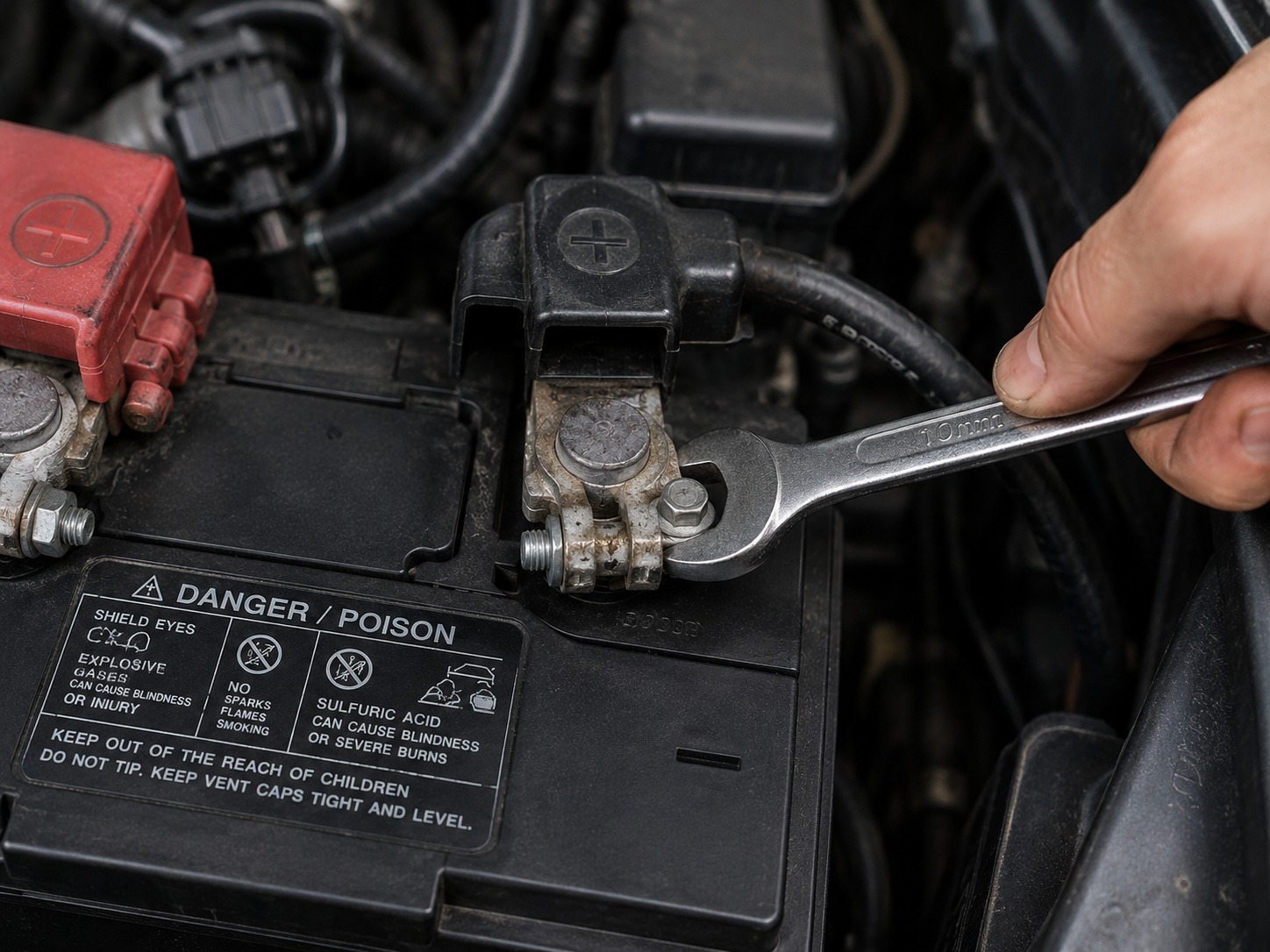 disconnect car battery terminal cleaning corrosion