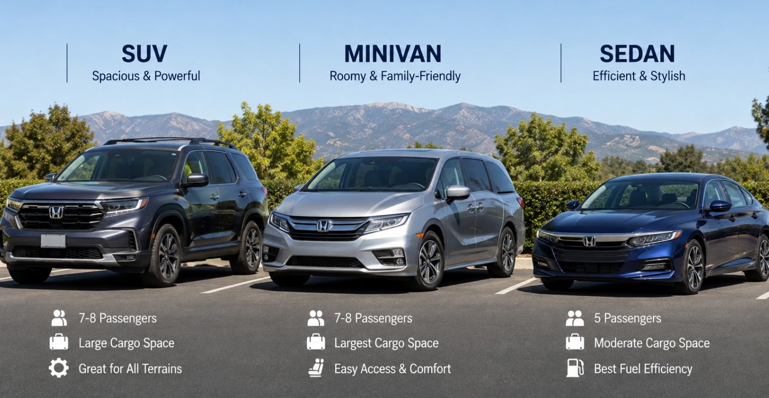 comparing vehicle types to select the ideal family car