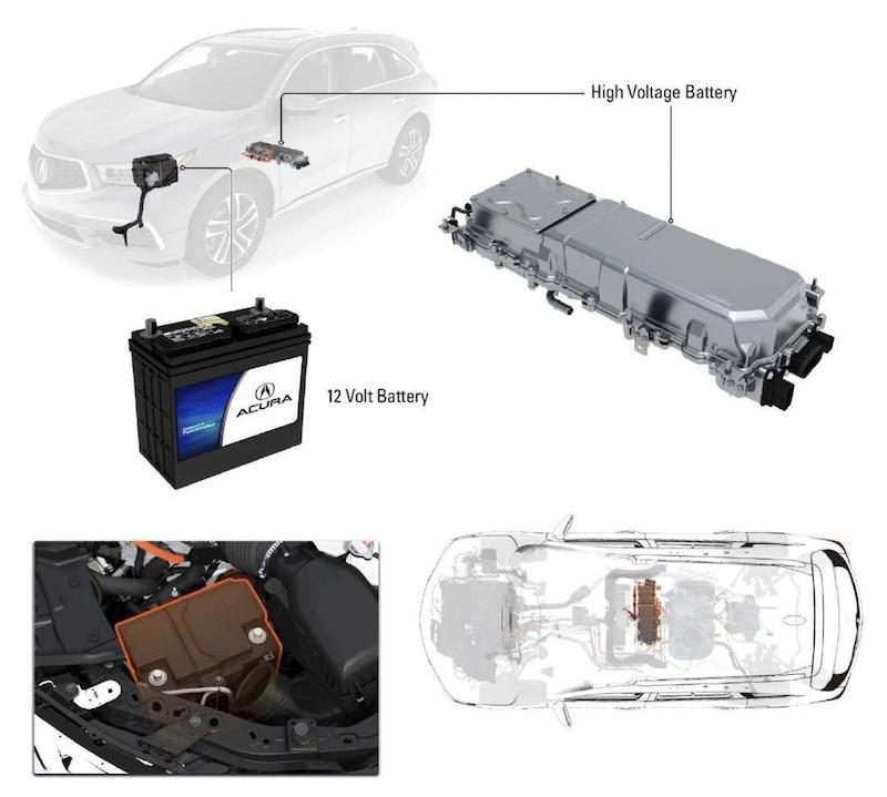Car battery with disconnected positive and negative cables safely positioned away from the battery terminals
